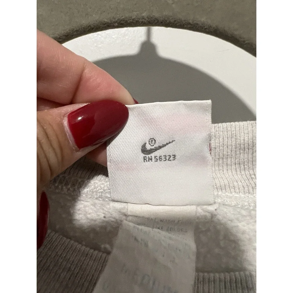 Vintage 90s Nike Spellout Embroidered Sweatshirt Size Medium Boxy Heather‎ Grey